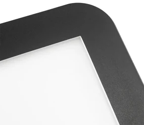 Moderne plafonnière zwart 40cm vierkant incl. LED 3-staps dimbaar IP44 - Steve Modern IP44 Binnenverlichting Lamp