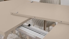 Mazzoni EXPANSO Kasjmier / kasjmier poten - OVALE UITSCHUIFTAFEL 160-360 cm VOOR 16-18 PERSONEN
