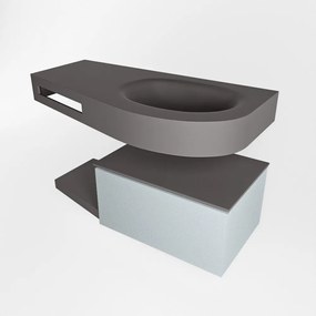 Mondiaz Riva badmeubel 100cm Clay met 1 lade en wastafel rechts 1 kraangat Dark Grey