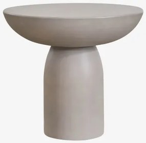 Ronde Bijzettafel Voor Tuin Ø50 Cm In Cement Zenadia Zand Grijs - Sklum