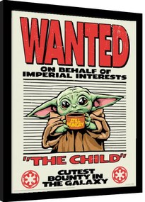Ingelijste poster D100 Star Wars - Grogu Wanted