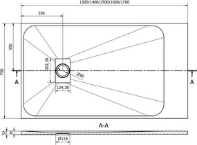 Mexen Hugo rechthoekige douchebak SMC 140 x 70 cm, wit - 42107014