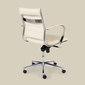Design Bureaustoel Van Wit PU-leder