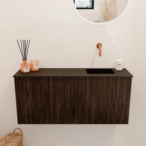 Mondiaz Joya 90cm toiletmeubel walnut met wastafel faye rechts zonder kraangat urban