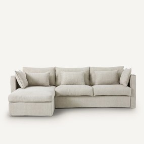 Omkeerbare en omvormbare hoekbank van katoen en linnen, Camille