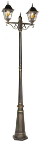 Vintage buiten lantaarn antiek goud 240 cm 2-lichts - Antigua Klassiek / Antiek E27 IP44 Buitenverlichting