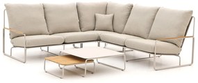 + 15% kassakorting | Hoek loungeset SUNS | 5 personen | Loungeset Beige | Hoekbank Gecoat metaal | 255x255cm | Kees Smit Tuinmeubelen