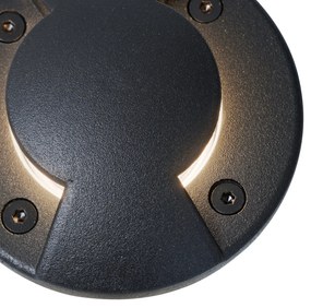 Moderne grondspot zwart GU10 50mm 2-lichts effect IP65 - Cellar