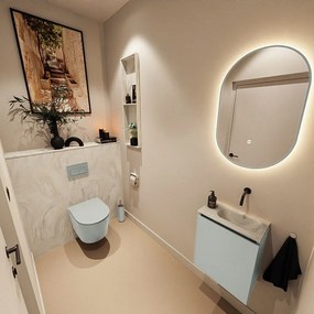 Mondiaz Ture DLux toiletmeubel 40cm greey met wastafel ostra rechts zonder kraangat