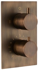 Saniclear Cube inbouw regendouche met inbouw douchekop 30x30cm en 2 standen handdouche verouderd messing