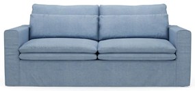 Rivièra Maison - Continental Sofa 2,5 Seater, washed cotton, ice blue - Kleur: blauw