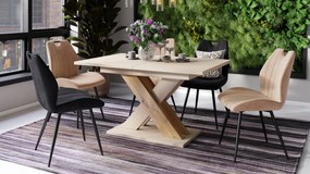 KARO Bruin beige / artisan eik - MODERNE UITSCHUIFBARE TAFELOP 180 cm!