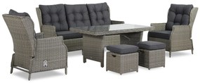 Dining Loungeset 7 personen Wicker Grijs Garden Collections New Castle