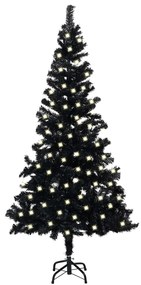 vidaXL Kunstkerstboom met LED's en standaard 120 cm PVC zwart