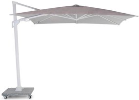 Santika Furniture Santika Belize Deluxe Parasol X White Frame/ Grey Fabric Aluminium Grijs