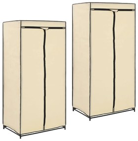 vidaXL Kledingkasten 2 st 75x50x160 cm crème
