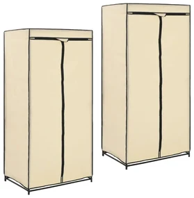 vidaXL Kledingkasten 2 st 75x50x160 cm crème