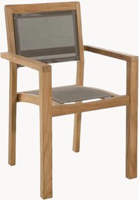 Tuin eetstoelen Fun van teakhout met armleuningen, 2 stuks