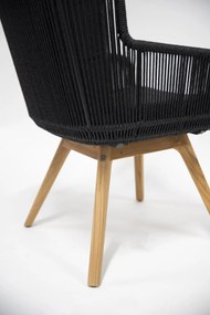 4 Seasons Outdoor Flores tuinstoel groen met teak onderstel SALE  Tuinstoel    houtkleur weerbestendig