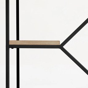 Kave Home Push Open Metalen Houten Kast Zwart - 80x35x93.5cm.