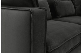 Goossens Bank Suite zwart, stof, 2,5-zits, elegant chic met ligelement rechts