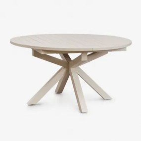 Barces Uitschuifbare Aluminium Tuin Tafel 145-200x145 Cm Tapioca Beige - Sklum
