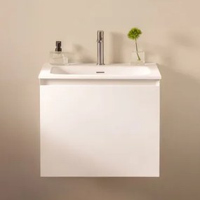 Macrae Houten Badkamermeubelset Met Geïntegreerde Wastafel Wit & Spiegelloze & Geborsteld Grijs ↑20 Cm Met Overloop - Sklum