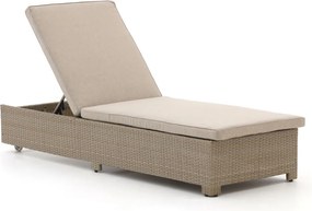 + 10% kassakorting | Verstelbaar ligbed Forza | Wicker (vlechtwerk) | Taupe - Naturel - Bruin | Ligbed met wiel | Ligstoel tuin | Strandbed | Kees Smit Tuinmeubelen