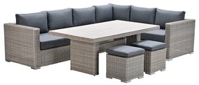 Garden Impressions Tennessee lounge dining set rechts 5-delig vintage willow - texfiber