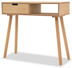 vidaXL Wandtafel 80x30x72 cm massief grenenhout bruin
