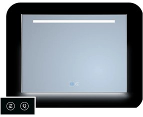 Sanicare Tutti LTD spiegel zwart met verwarming, LED lichtstrook, verlichting onder en touch bediening 85cm
