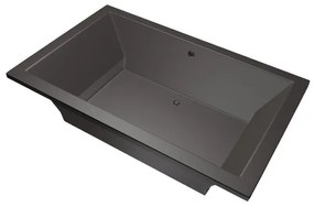 Xenz Society ligbad - 190x120cm - met overloop - zonder afvoer - Acryl Antraciet Mat 6924-05