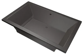 Xenz Society ligbad - 190x120cm - met overloop - zonder afvoer - Acryl Antraciet Mat 6924-05