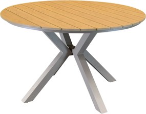 Quincy dining tuintafel latte 120xH75 cm rond polywood blad