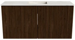 Mondiaz Joya DLux 80cm toiletmeubel walnut met wastafel faye midden 1 kraangat ostra