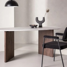 Organische Eettafel Klein Bruin - 90 X 180cm.