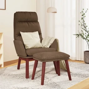 vidaXL Relaxstoel met voetenbank stof bruin