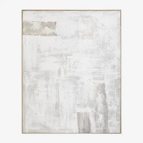 Decoratief Schilderij 80x100 Cm, Met De Hand Geschilderd Op Linnen Met Gipsreliëf Silvaret Zand Grijs - Sklum