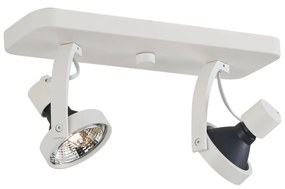 Design plafondSpot / Opbouwspot / Plafondspot wit GU10 70mm 2-lichts draai- en kantelbaar - Vo Design GU10 rond Binnenverlichting Lamp