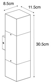 Buiten wandlamp zwart met opale kap 2-lichts IP44 - Denmark Modern E27 IP44 Buitenverlichting