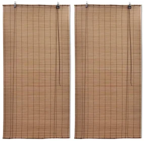 vidaXL Rolgordijnen 2 st 100x160 cm bamboe bruin