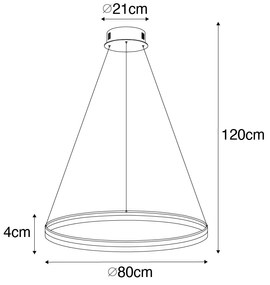 Design hanglamp goud 80 cm incl. LED 3-staps dimbaar - Anello Design rond Binnenverlichting Lamp