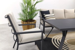 Sergio lounge dining set met stoel - Carbon/Desert - 3-delig rechts