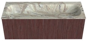 Mondiaz Kurve-dlux 120cm badmeubel ruby met 1 lade en wastafel big large midden zonder kraangat glace