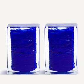 Set van 2 glazen boekensteunen, Diafani