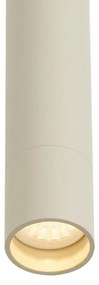 Modern railsysteem met 6 spots en 4 hanglampen beige met zwart 1-fase - Slimline Uzzy Keno