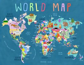 Ilustratie Our World Illustrated Map for Kids, Carla Daly