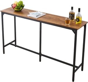 VEVOR bartafel met afgeronde randen en uitschuifbaar horizontaal ontwerp, rechthoekige bartafel/staande tafel (1600 x 398 x 915 mm), bistrotafel/eettafel, lichtbruin/zwart, geschikt voor minibars