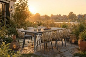 Tuinset 6 personen 240 cm Aluminium/Wicker Taupe De Laan Projects