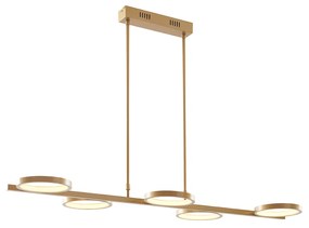 Eettafel / Eetkamer Moderne hanglamp incl. LED 3-staps dimbaar goud 5-lichts - Vivé Modern Binnenverlichting Lamp